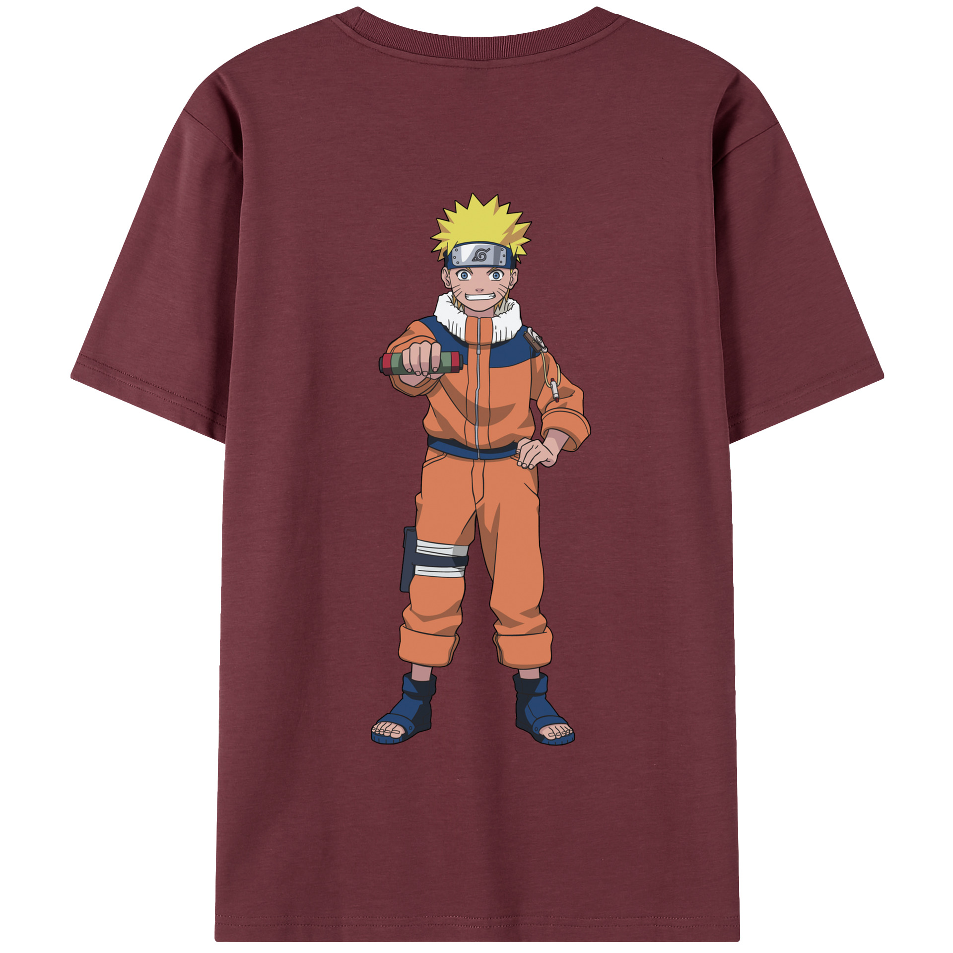 （画像用） NARUTO -ナルト- うずまき ナルト Uzumaki Naruto 綿100％半袖Tシャツ（背面プリント）